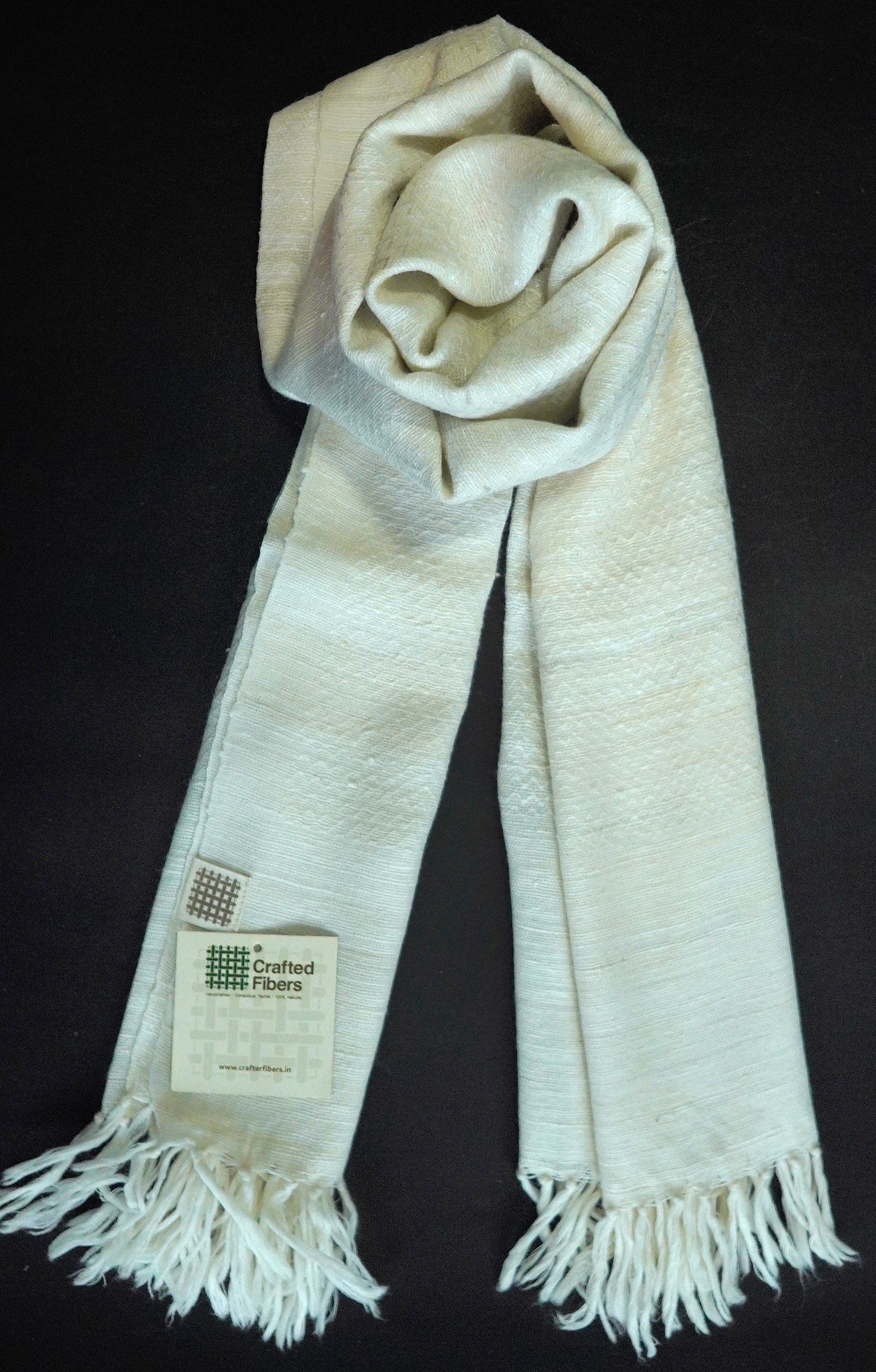 Dar Gos Chevron White Plain Stole