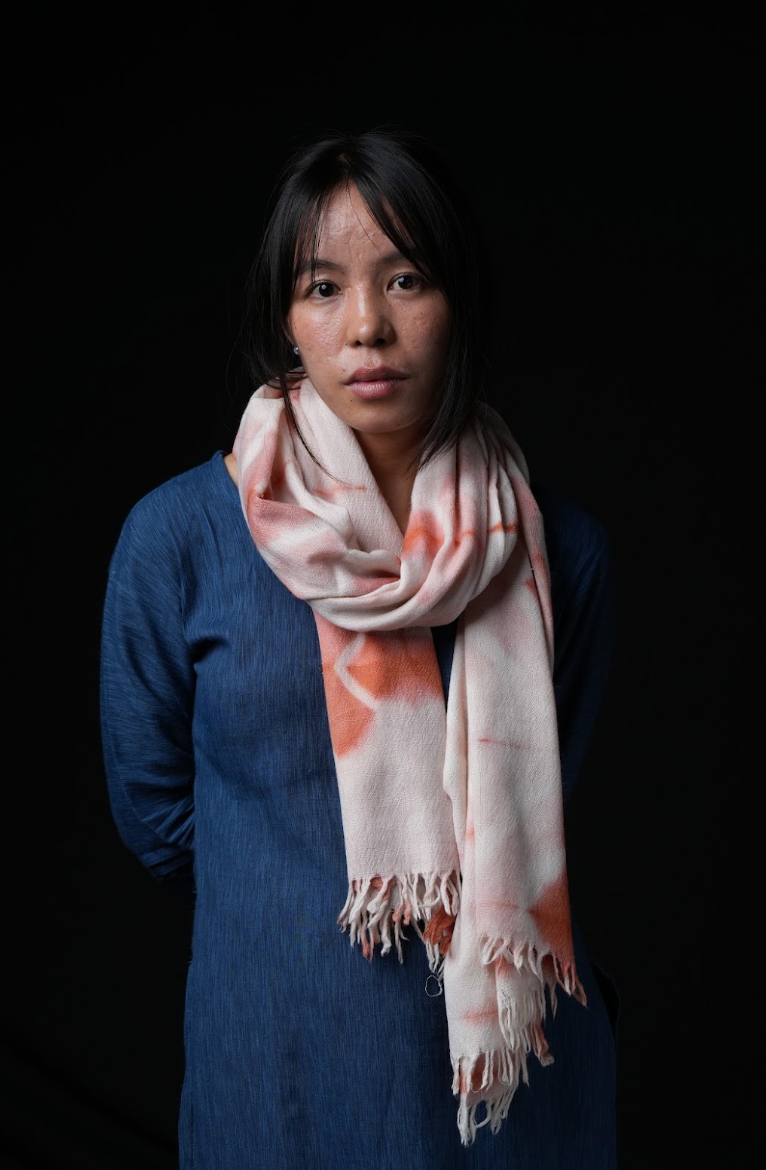 Ri Bong Tie Dyed Plain Stole (Design D) - Madder (Red)