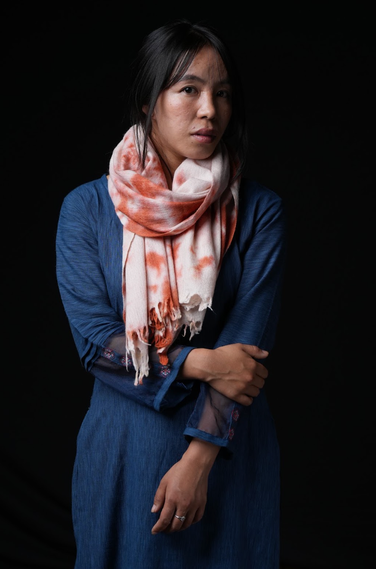 Ri Bong Tie Dyed Plain Stole (Design C) - Madder (Red)