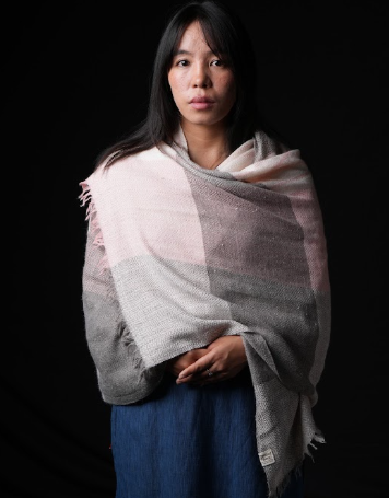 Ri Bong Small Diamond Stole - Grey