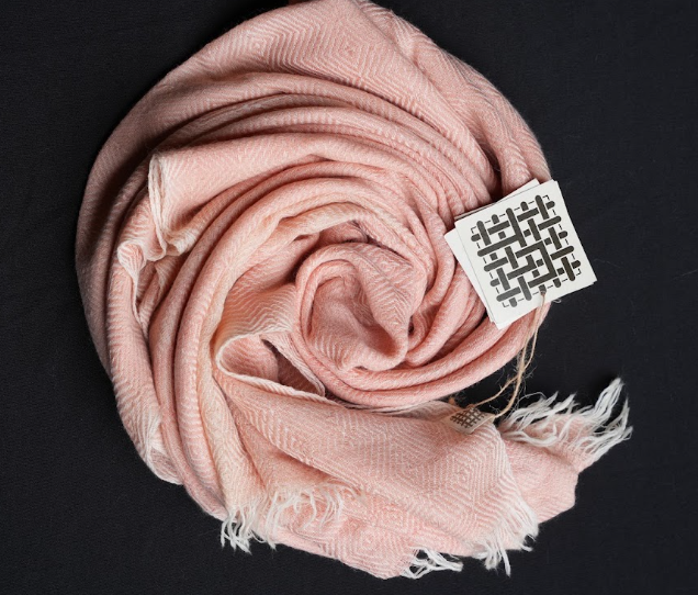 Ri Bong Fishnet Stripe Stole - Madder