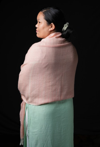 Ri Bong Fishnet Stripe Stole - Madder