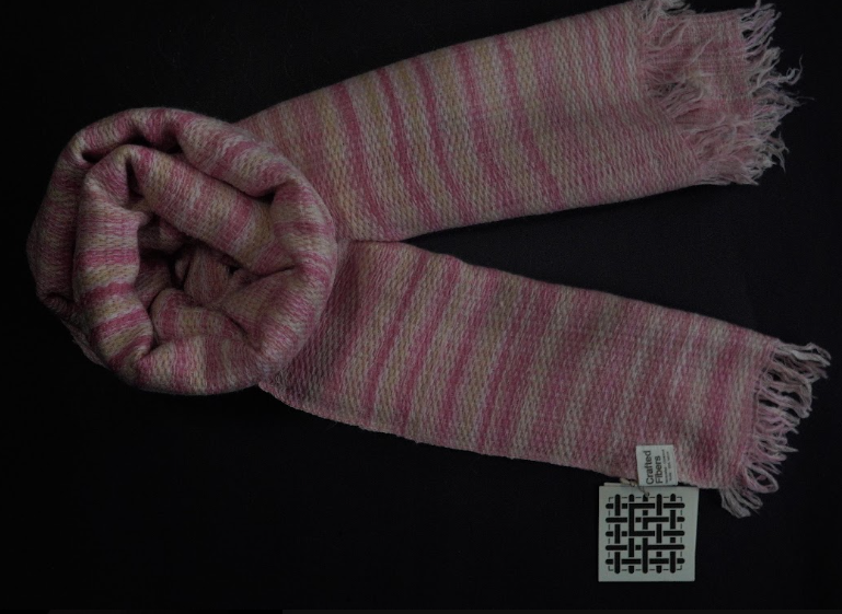 Ri Bong Fishnet Stole - Sappan Wood & Onion Skin