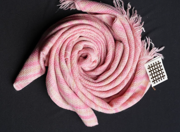 Ri Bong Fishnet Stole - Sappan Wood & Onion Skin