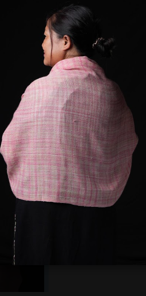 Ri Bong Fishnet Stole - Sappan Wood & Onion Skin