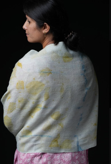 Ri Bong Tie Dyed Plain Stole (Design A) - Indigo (Blue)