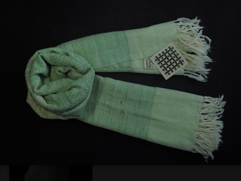 Dar Gos Chevron Plain Stole - Mulberry (Green)