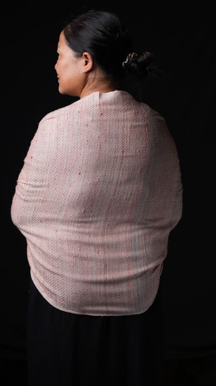 Dar Gos Chevron Plain Stole - Lac & Pomegranate (Red)