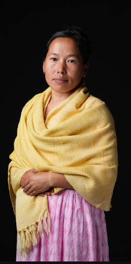 Dar Gos Chevron Plain Stole - Turmeric (Yellow)