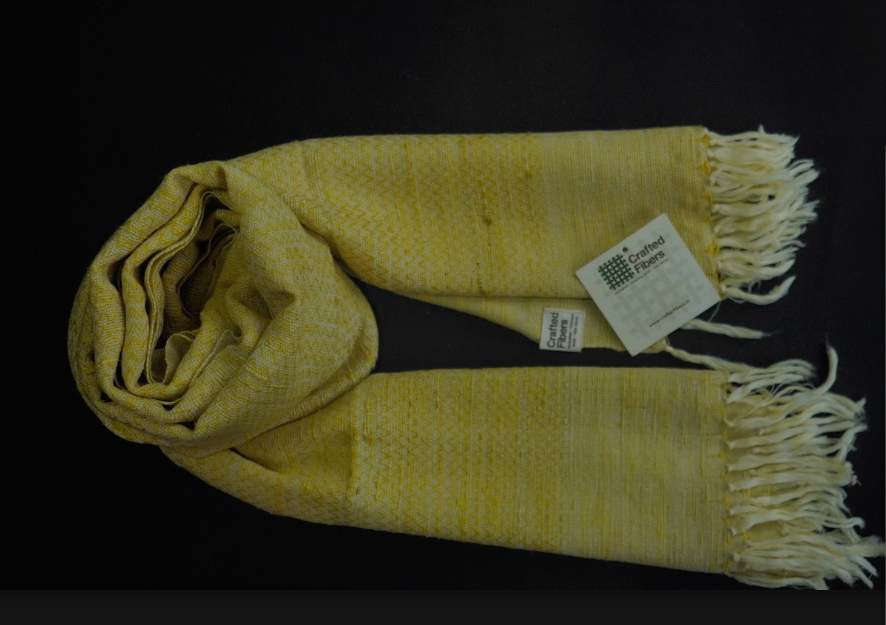 Dar Gos Chevron Plain Stole - Turmeric (Yellow)