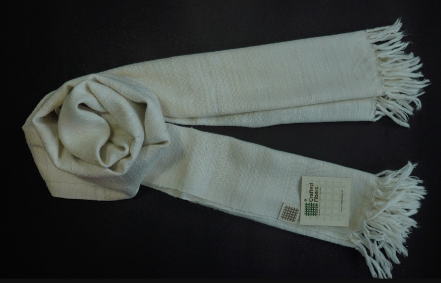 Dar Gos Chevron Plain Stole - White