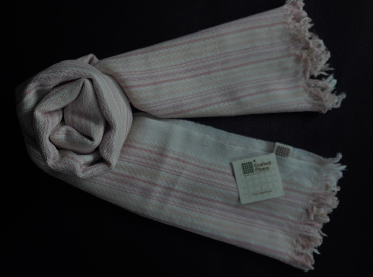 Ri Bong Chevron Stripe Stole - Mix Dyed (Madder)