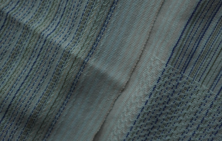 Ri Bong Chevron Stripe Stole - Mix Dyed (Indigo)