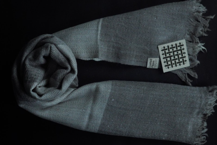 Ri Bong Checks Straight Twill Stole - Grey