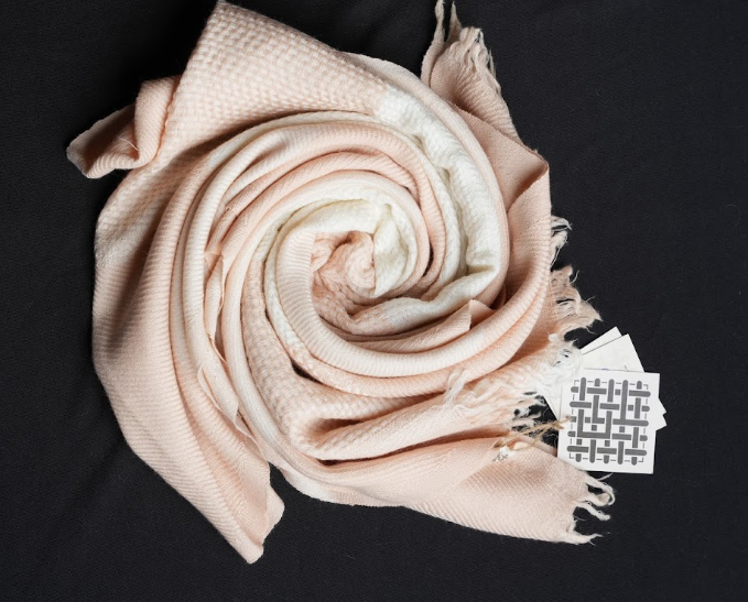Ri Bong Checks Straight Twill Stole - Fawn