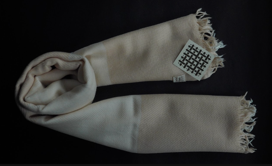 Ri Bong Checks Straight Twill Stole - Fawn
