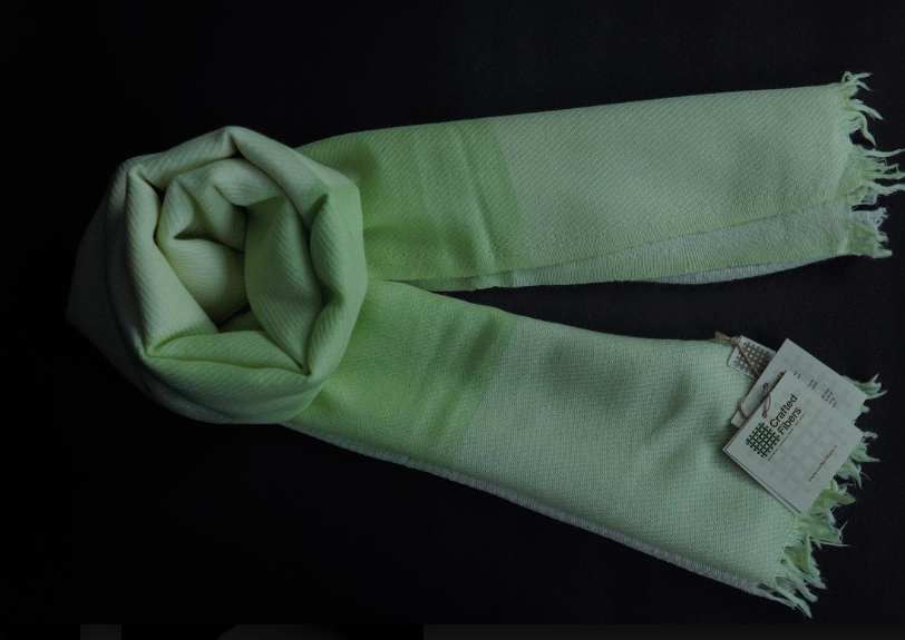 Ri Bong Checks Straight Twill Stole - Mulberry (Green)