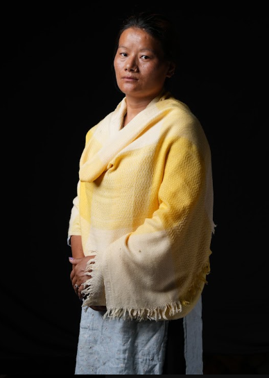Ri Bong Checks Straight Twill Stole - Turmeric