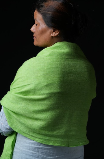 Ri Bong Plain Straight Twill Stole - Mulberry (Green)