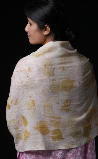 Ri Bong Tie Dyed Plain Stole (Design A) - Madder (Red)