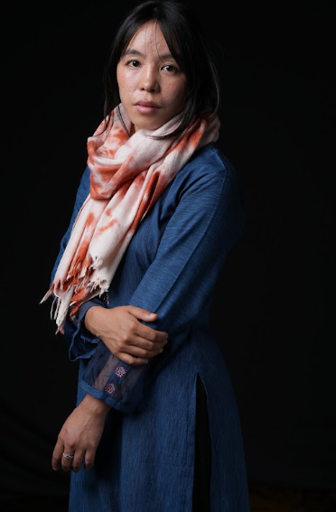 Ri Bong Tie Dyed Plain Stole (Design C) - Madder (Red)